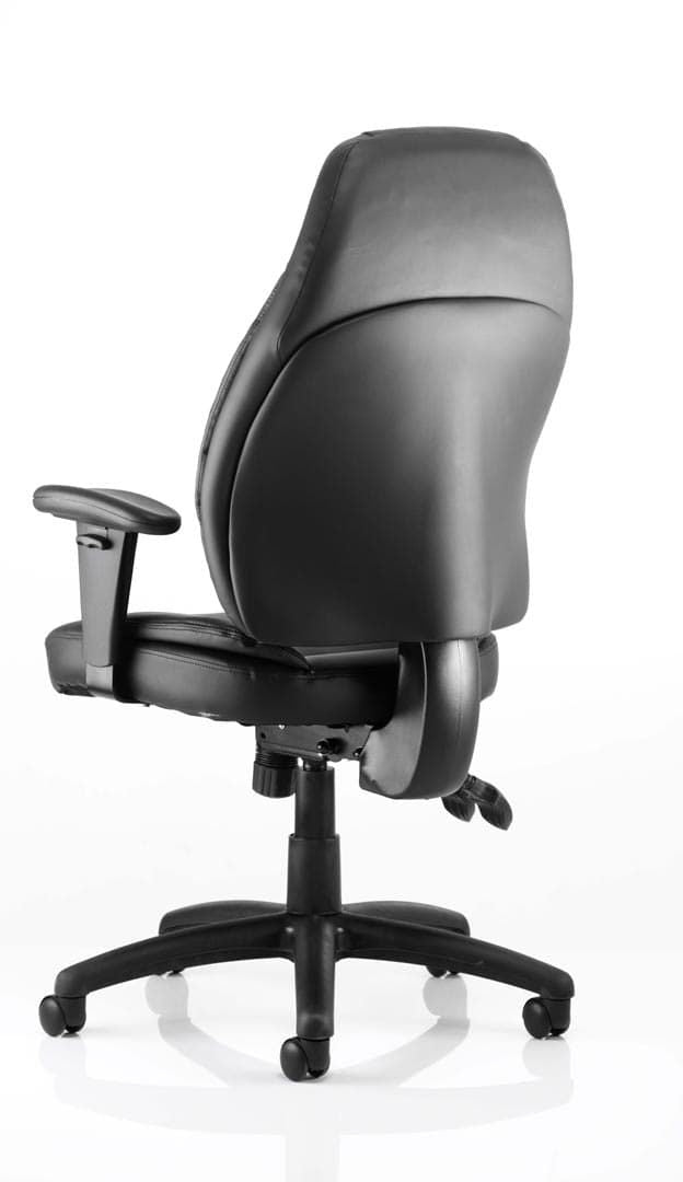 Galaxy Black Leather Office Chair with Height Adjustable Arms